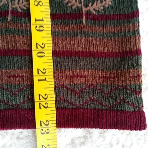 Vintage Christopher & Banks Hand Embroidered Stripe Sweater MEDIUM Brown Red - Picture 16 of 16